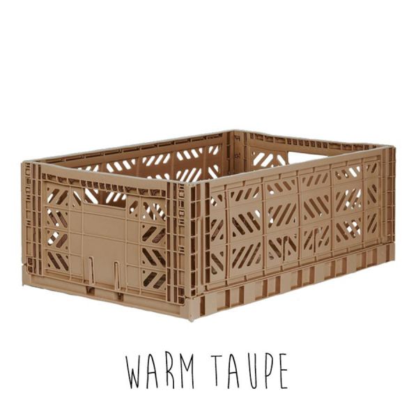 Storage . Folding Crate - Maxi / Various Colours - Warm Taupe